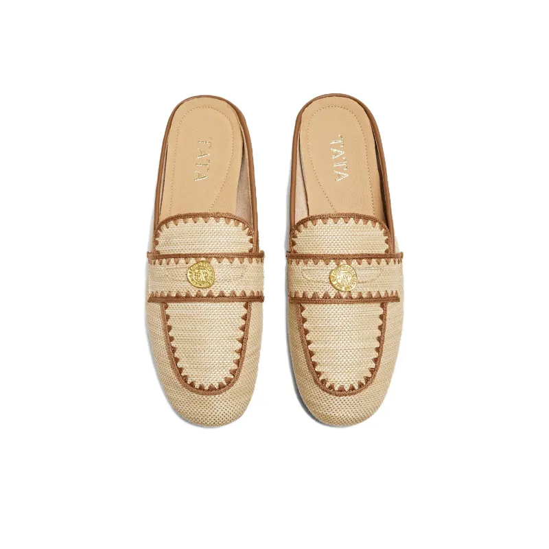 TATA Leather Patchwork Quiet Closed Toe Slippers Women's-2