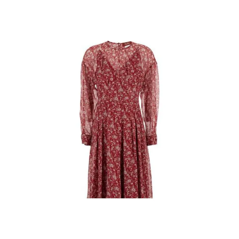 MaxMara Studio Long Sleeved Dresses Women's Red-2