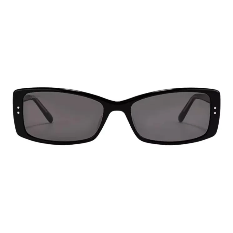 Fakeme Plate Frame Rectangular Sunglasses Unisex Black-1