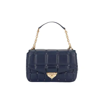MICHAEL KORS Soho Lambskin Crossbody Bag, Shoulder Bag Large Size Women's Dark Blue