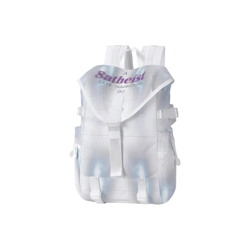 8atheist Polyester Backpack Regular Unisex Ecru-12