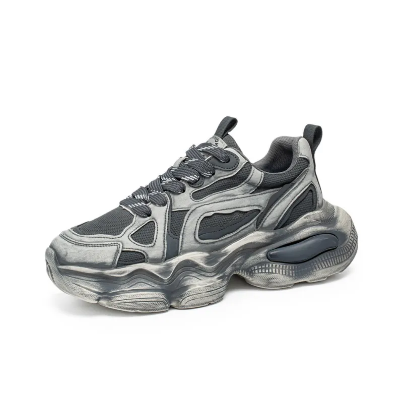 JANECO Slip Resistant, Abrasion Resistant, Breathable Low Top Chunky Sneakers Men's-6