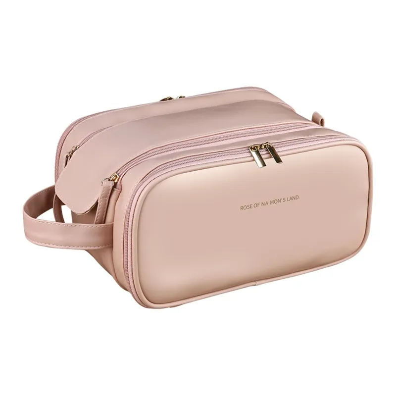 Gentle Welcome Portable Storage Bag, Toiletry Bag, Handbag, Double Zippers Makeup Bags Vanity Travel Stool-4