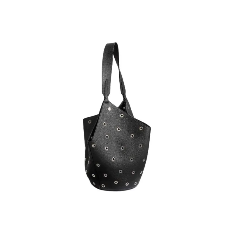 KHAITE Calfskin One Shoulder Handbag Women's Black-1