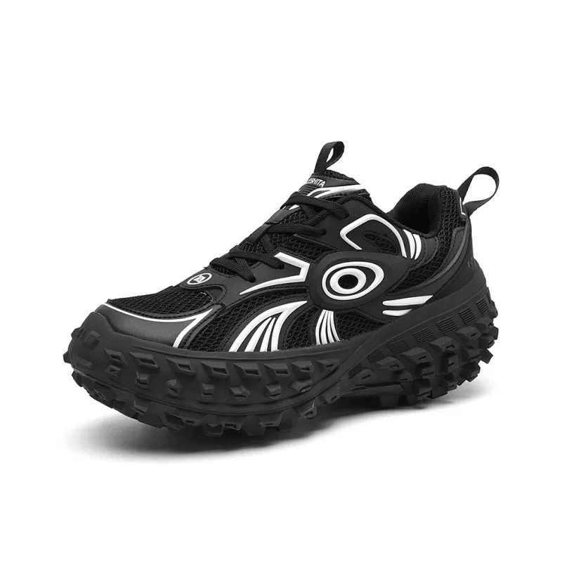 PAIBLOKS Cushioning Height Increasing Abrasion Resistant Lightweight Slip Resistant Low Top Chunky Sneakers Unisex-1
