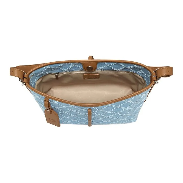 BASTO PU Tote Bag, Shoulder Bag Tubas Women's Light Blue/Brown, Dark Blue/Brown-2
