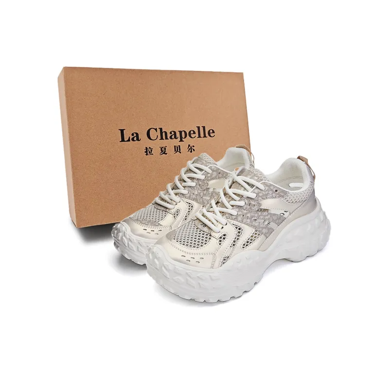 La Chapelle Slip Resistant, Abrasion Resistant, Breathable, Lightweight Low Top Chunky Sneakers Women's-6