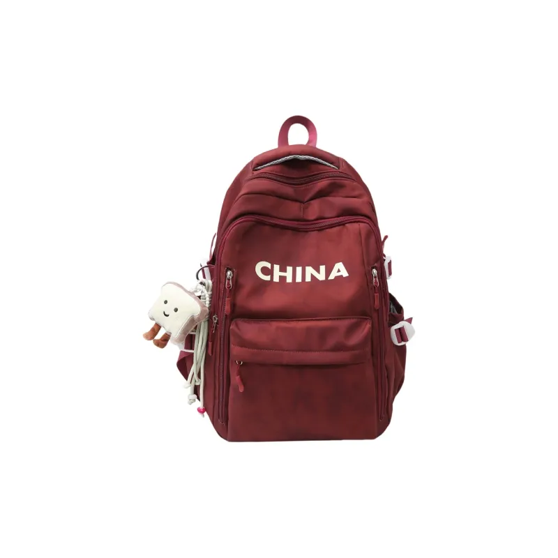 Kaka Tree Nylon Backpack Unisex Ecru/Black/Pink/Red/Green-8
