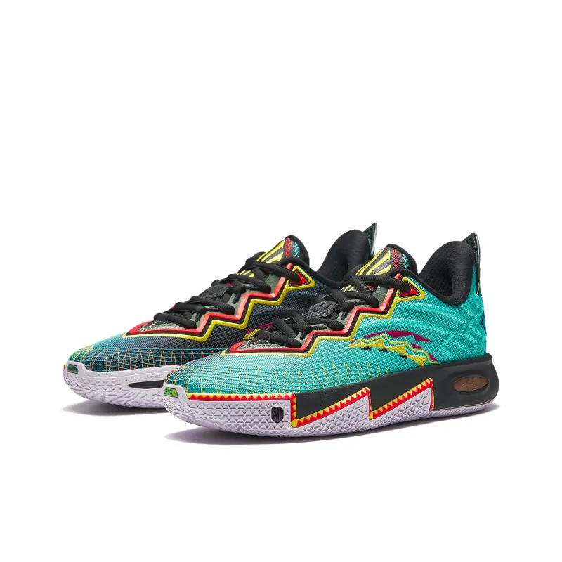 Anta KAI 2 Cushioning, Slip Resistant, Abrasion Resistant, Rebound Low Top Basketball Shoes Men's Green Black Blue-2