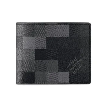 LOUIS VUITTON Slender Coated Canvas Wallet Men's Black