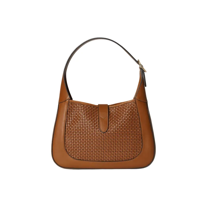 GUCCI Jackie 1961 Leather Handbag, Shoulder Bag Medium Size Women's Brown-4