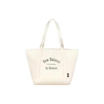 New Balance Fabric Tote Bag Shopping Bag Shoulder Bag Handbag Unisex Ivory White
