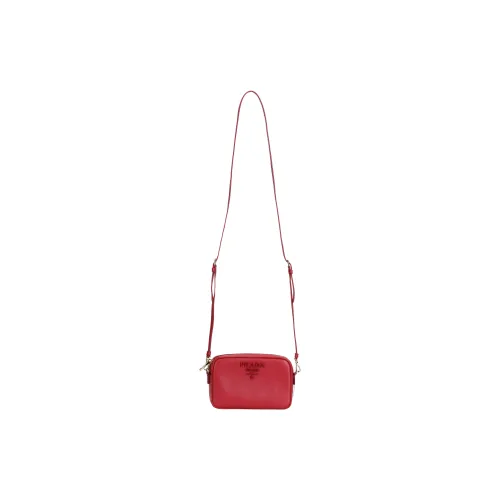 PRADA Calfskin Small Square Bag Crossbody Bag Shoulder Bag Women's Red