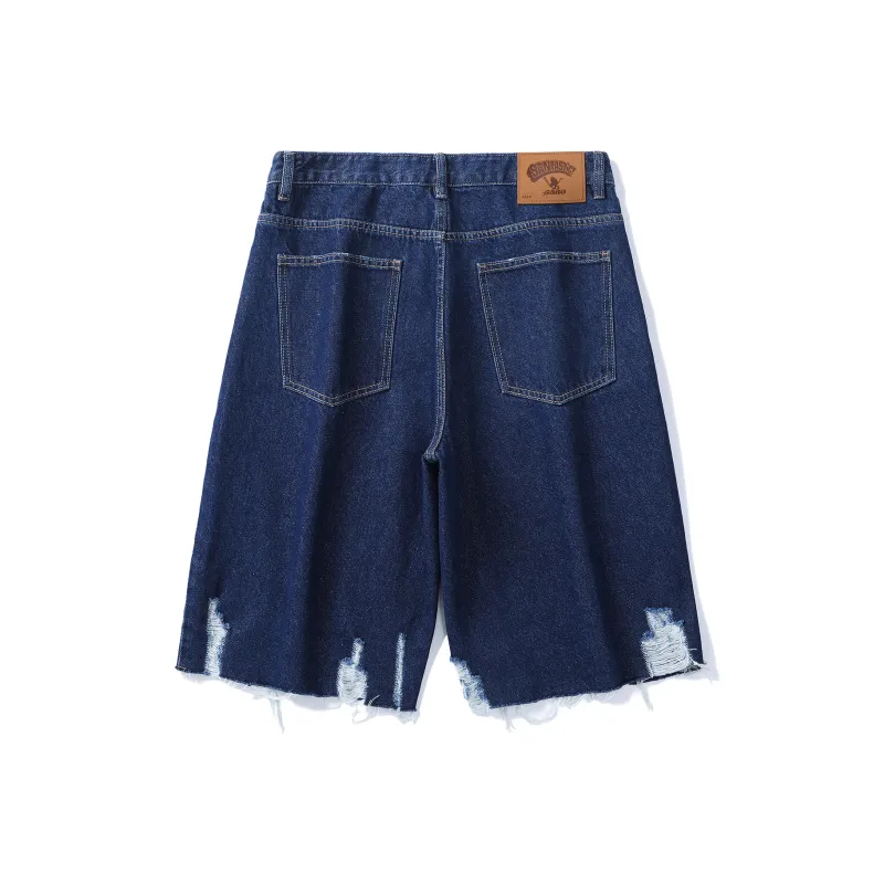 SANTASTIC Denim Shorts Men Dark Blue-1