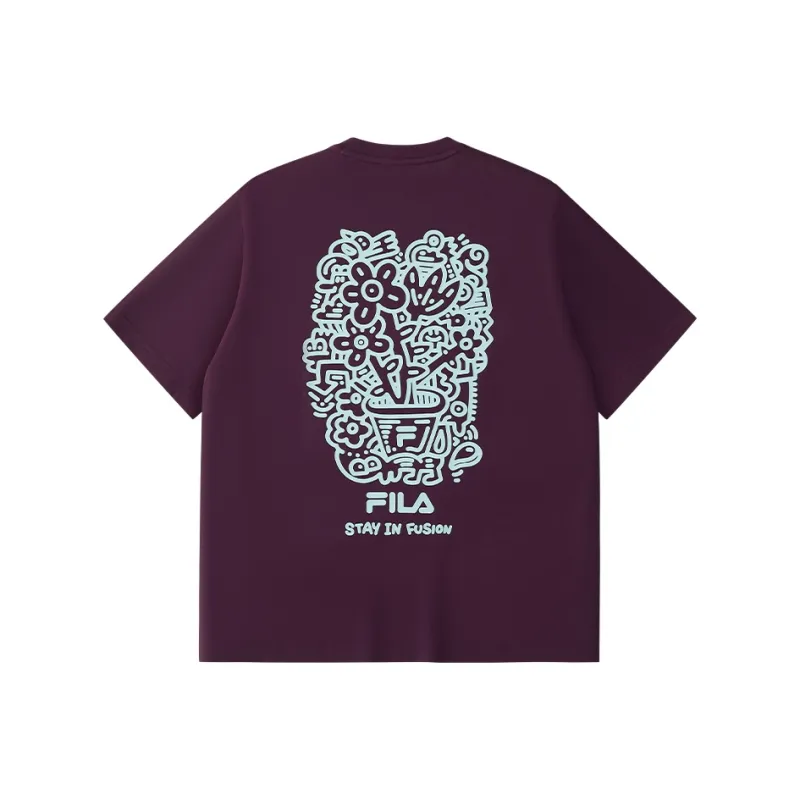 FILA FUSION T Shirt Unisex Purple Sweet Potato PU-1