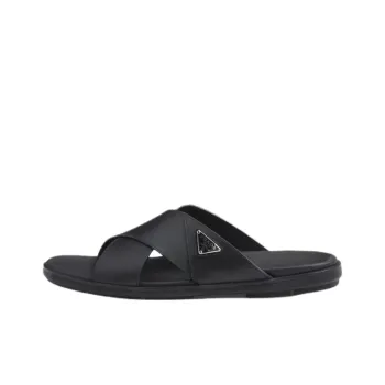 PRADA Slip Resistant Slide Slippers Men's Black