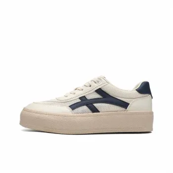 ZHR Low Top Skateboard Shoes Women's Beige Blue
