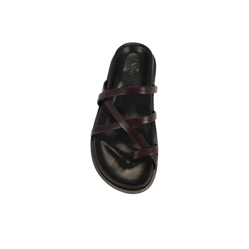 SAINT LAURENT Quiet Flip Flops Women's Brown-4