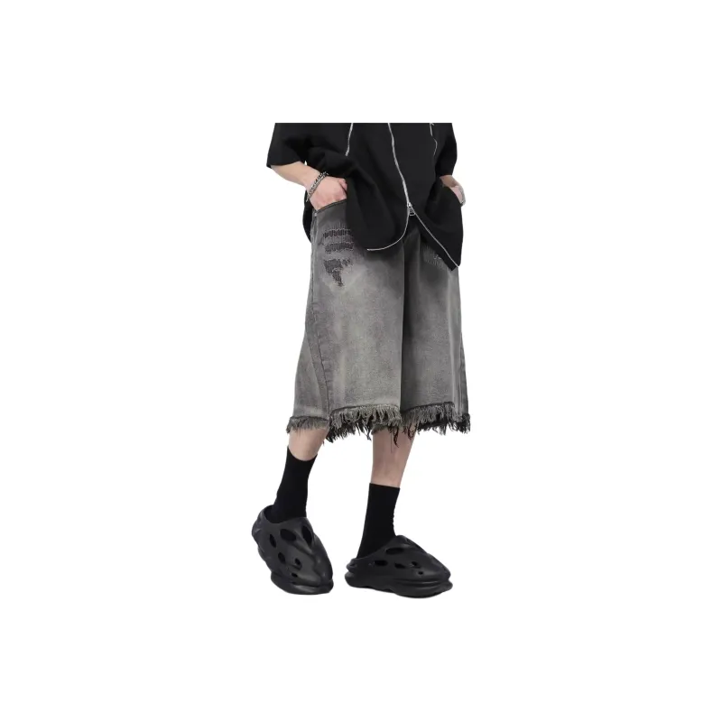 KVIV Denim Shorts Men Black--0
