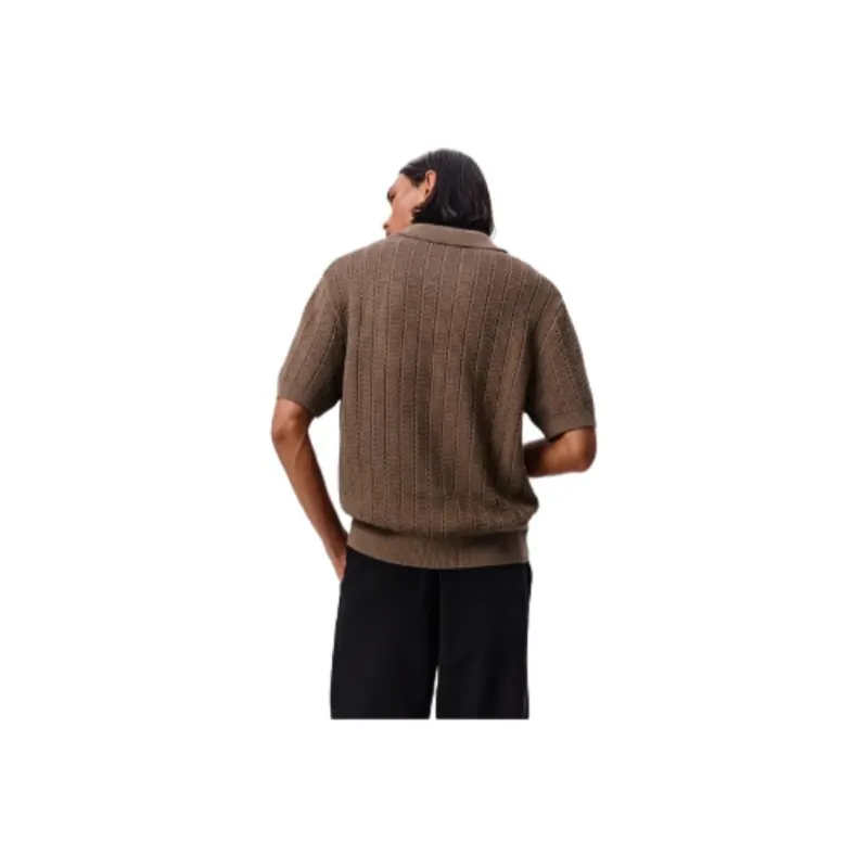 H&M Polo Shirt Men's Dark Beige-1