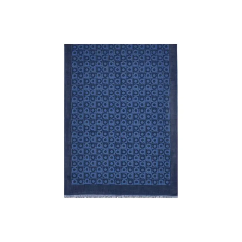 FERRAGAMO Cotton Shawls Men's Blue-0