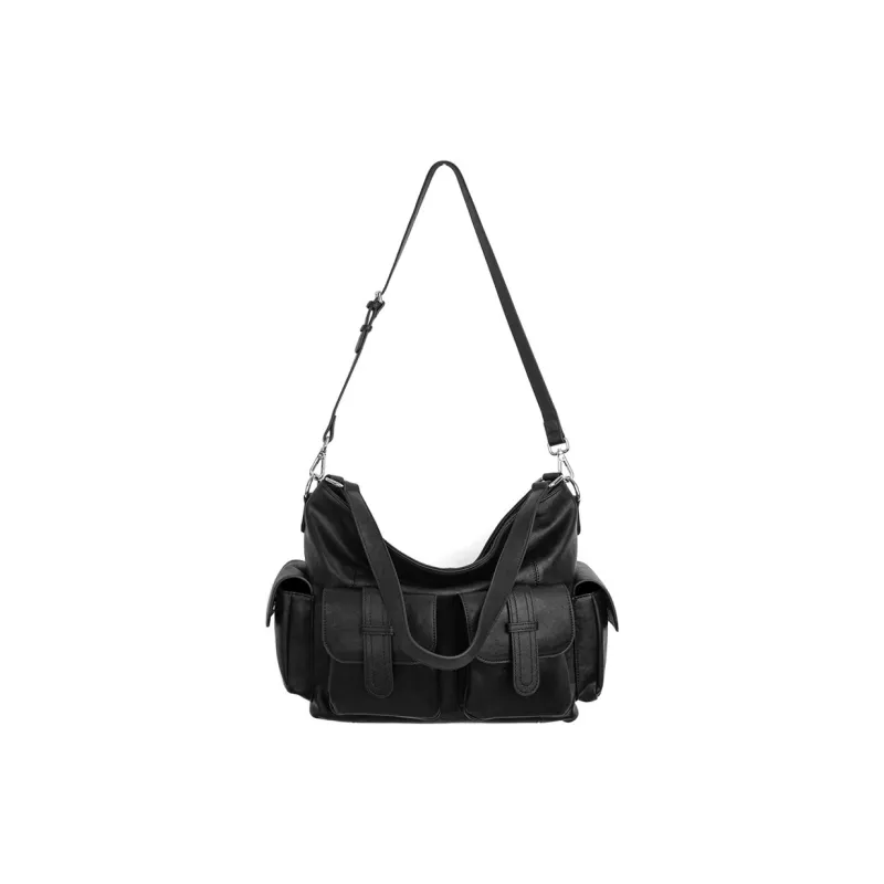VIHUS Microfiber Leather Shoulder Bag Men's Black-0