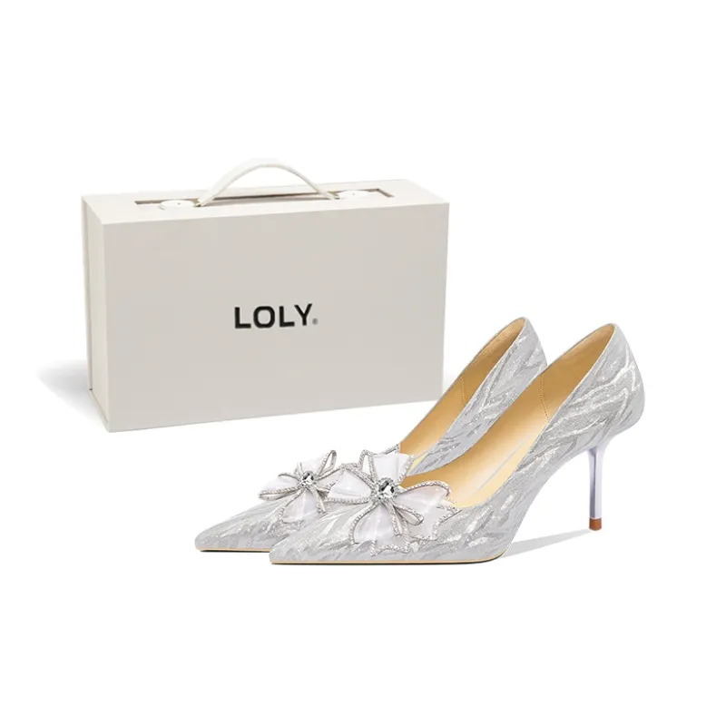 LOLY High Heels Women's Bright Silver-0