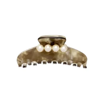 ALEXANDRE DE PARIS Camouflage Jade Bead Collection Large Claw Clip Women's