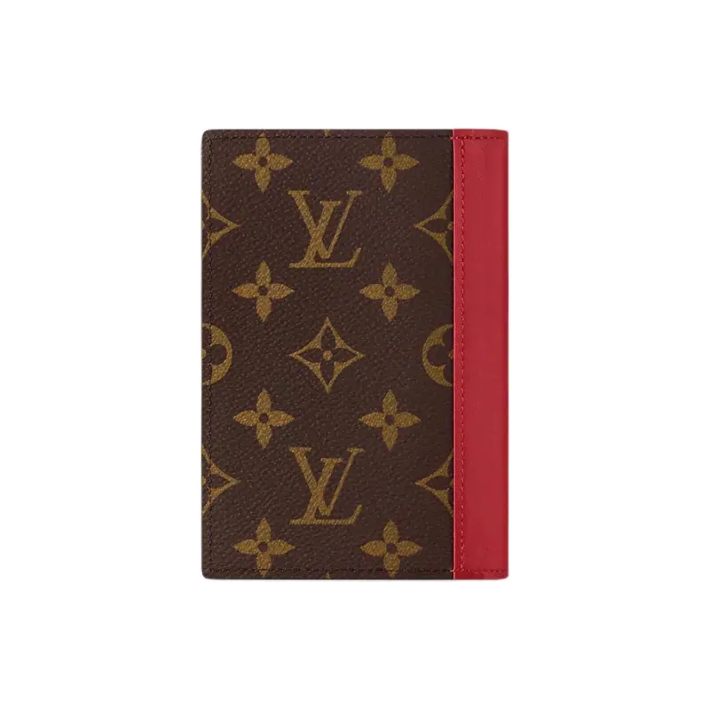 LOUIS VUITTON Colormania Coated Canvas Passport Holder Unisex Red & Brown-2