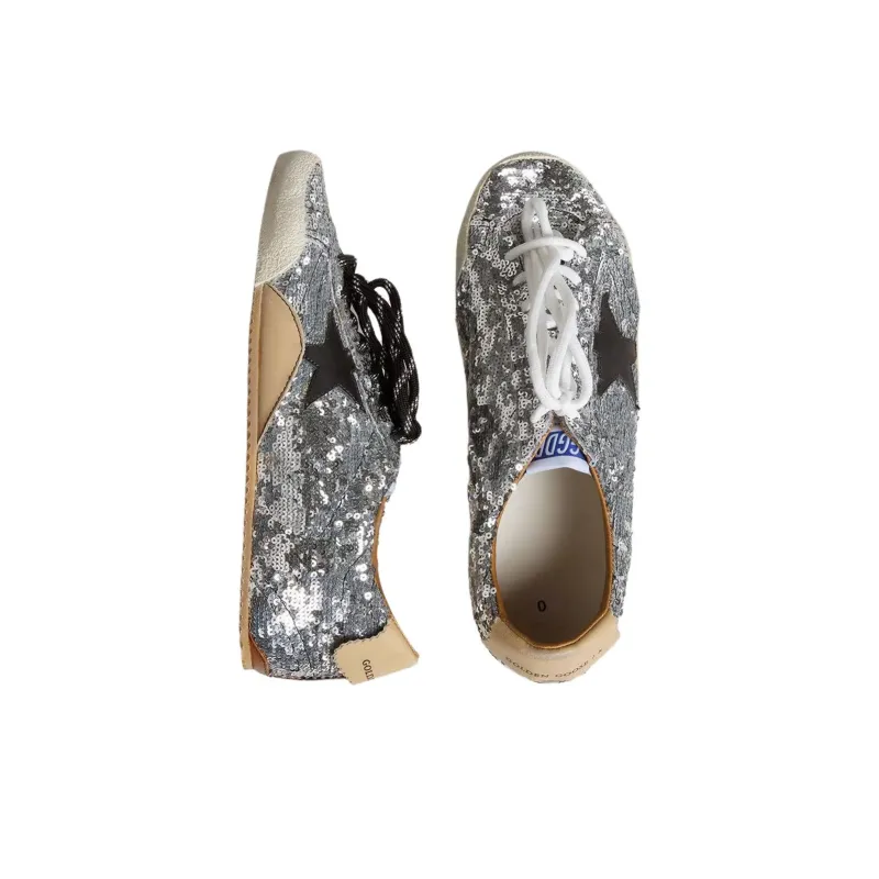Golden Goose True Star Low Top Casual Shoes Men's Silver-3