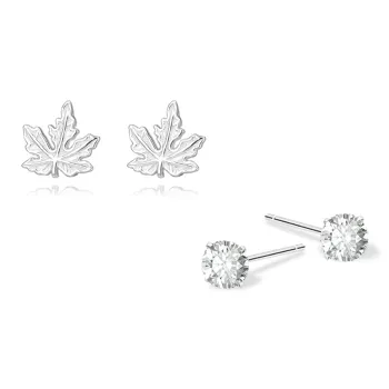 KUMET Sterling Silver Stud Earrings Women's