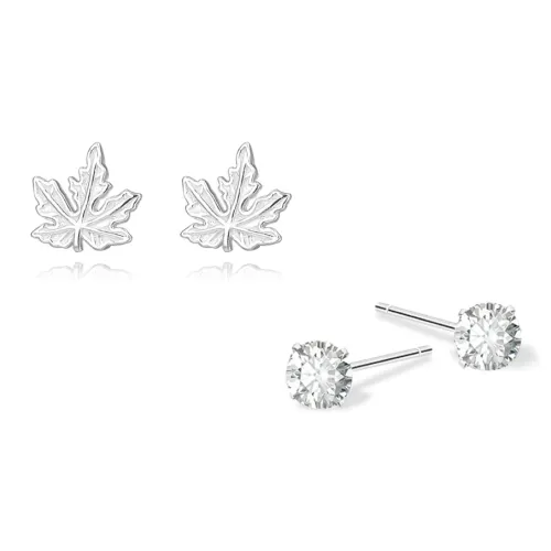 KUMET Sterling Silver Stud Earrings Women's