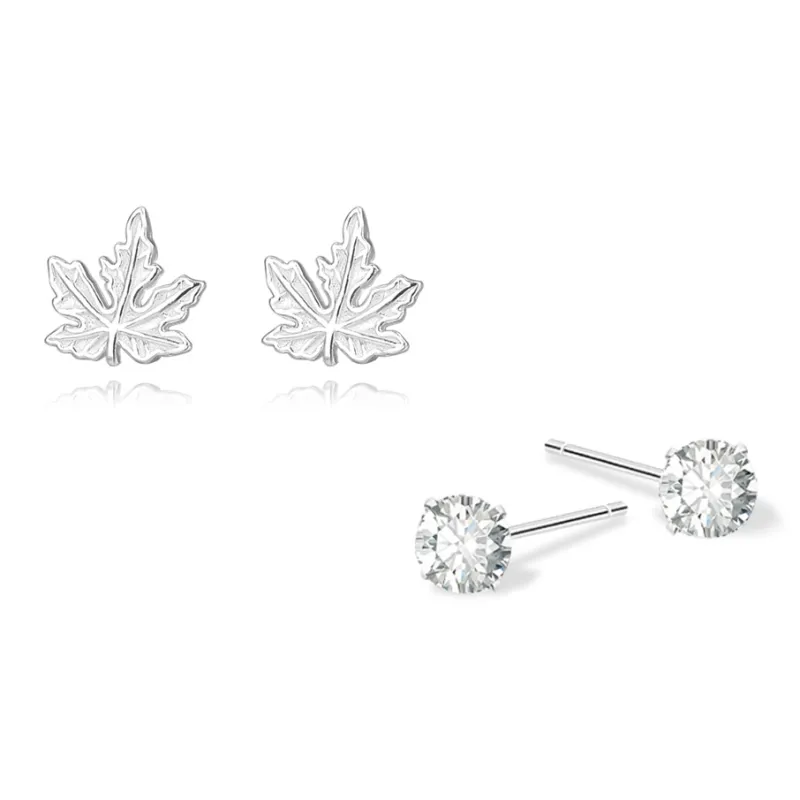 KUMET Sterling Silver Stud Earrings Women's-0