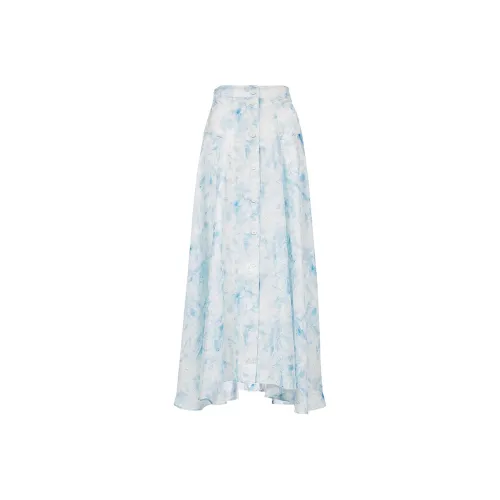 ONLY Casual Long Skirts Women's H3J Yi Li Tie Dye Blue