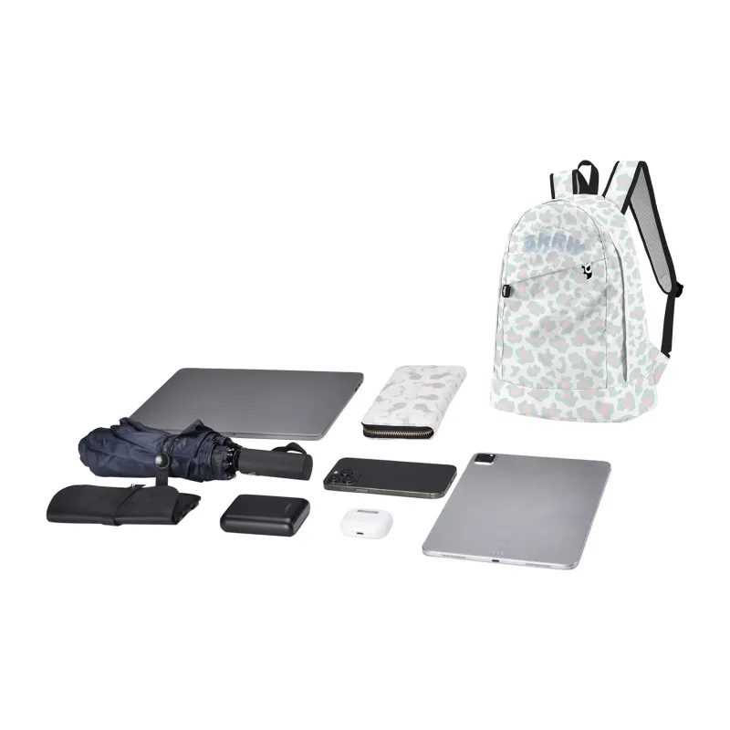 SRRW Polyester Backpack Regular Women's Gray Blue-4