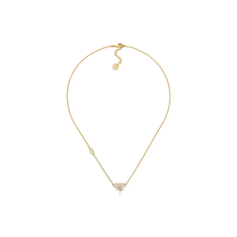 DIOR Resin, Metal, Faux Crystal Necklaces Unisex Gold-1