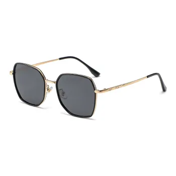 PRETTYALLUSION PC Metal Square Sunglasses Women's