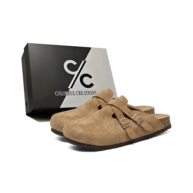 Colorful Creations Cork Sole Quiet, Odor Resistant, Slip Resistant Closed Toe Slippers Unisex Box-0