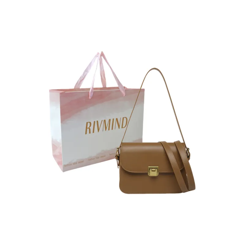 RIVMIND PU Shoulder Bag Women's White/Black/Coffee/Brown-16