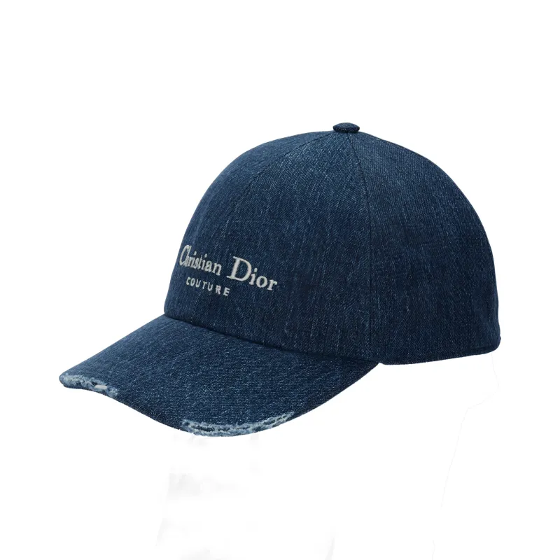 DIOR Distressed Denim Baseball Cap-0