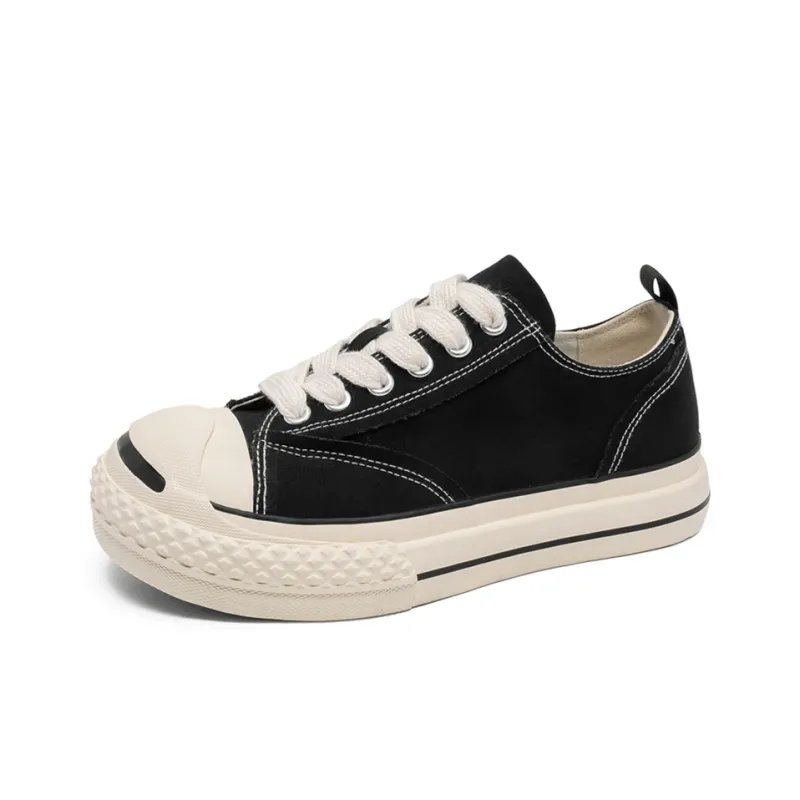 HACKBUTEER Low Top Skateboard Shoes Men's Black Box Included-2