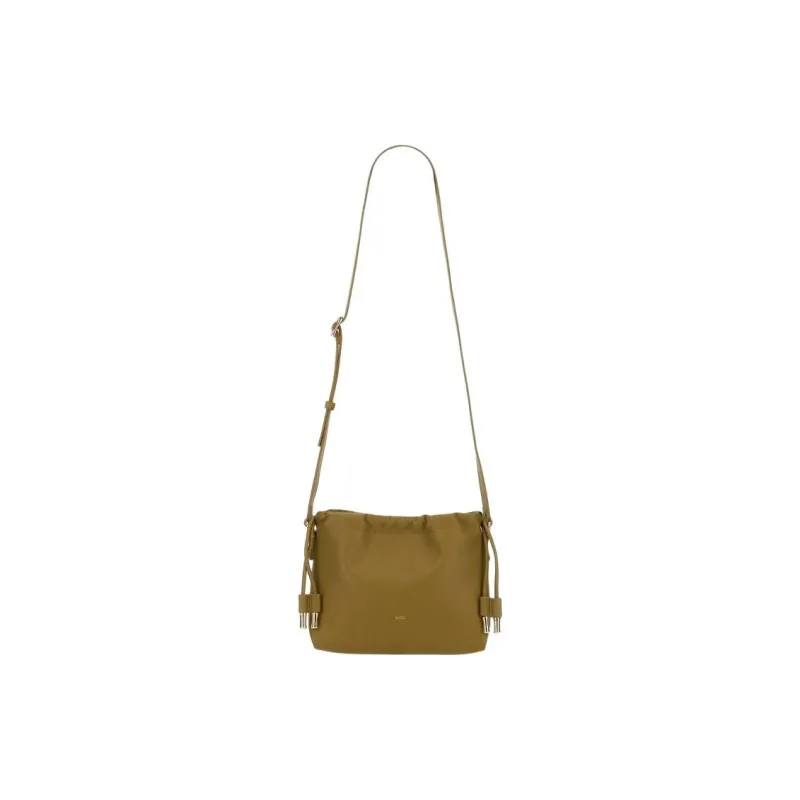 A.P.C Ninon Recycled Leather Shoulder Bag Mini Women's Olive Green-0