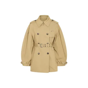GANNI Balloon sleeve Trench Coat