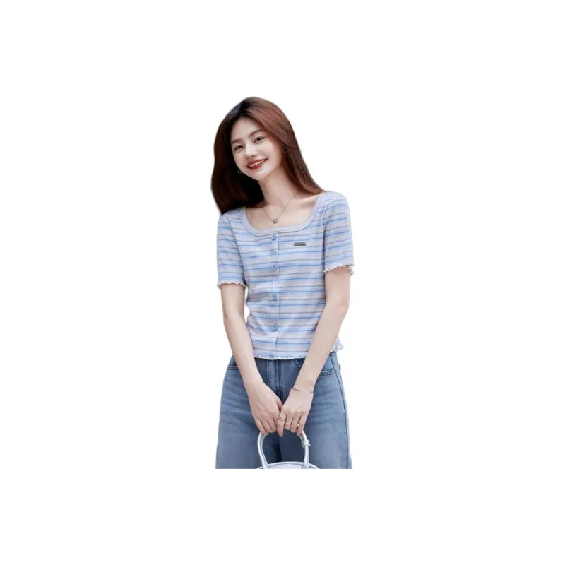 Mu Xiao Xin T Shirts Women's White-0