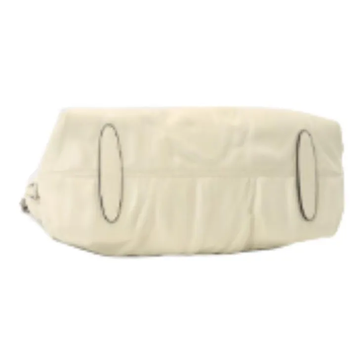 Why Top Grain Cow Leather Hobo Bag Shoulder Bag Tubas Women's Black/Cream Apricot-4