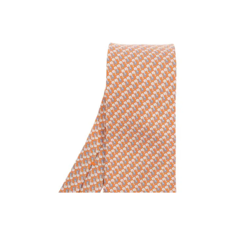 FERRAGAMO Silk Ties Men's Orange-1