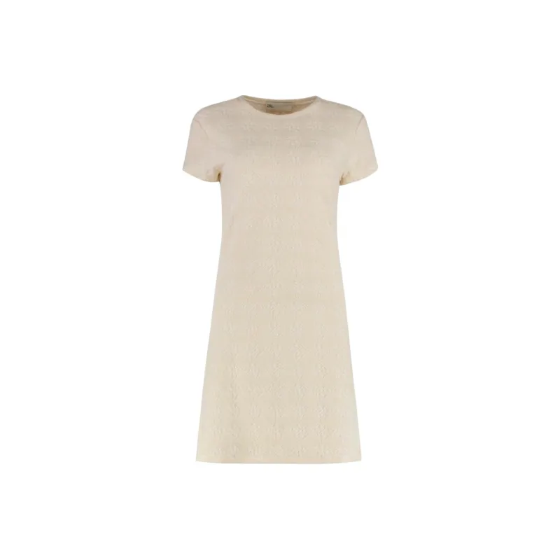 TORY BURCH SS25 Short Sleeved Dress Women's Beige-0