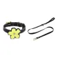 [Jade Green]Pixel Floral+Obsidian Black Collar+Obsidian Black Leash