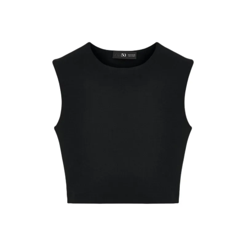 ZARA Tank Tops Women's Black-0