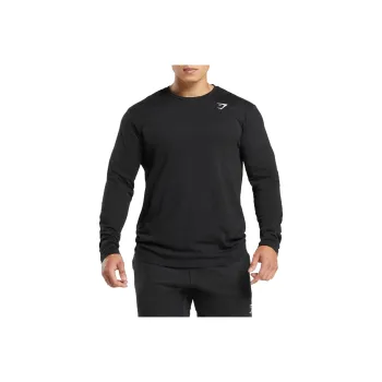 GYMSHARK Lifting Club Long Sleeve T Shirt Men's Black